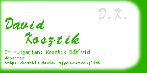 david kosztik business card